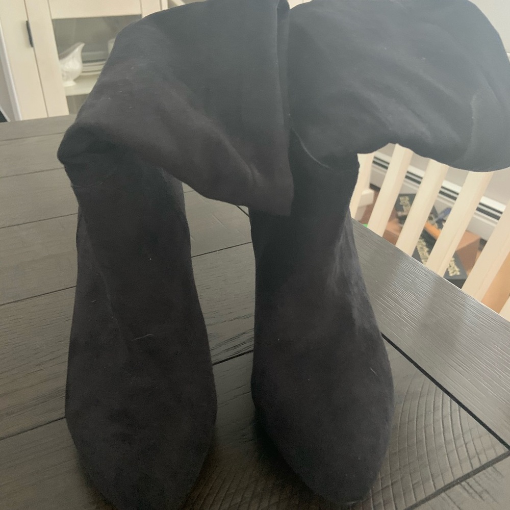 Black suede boots